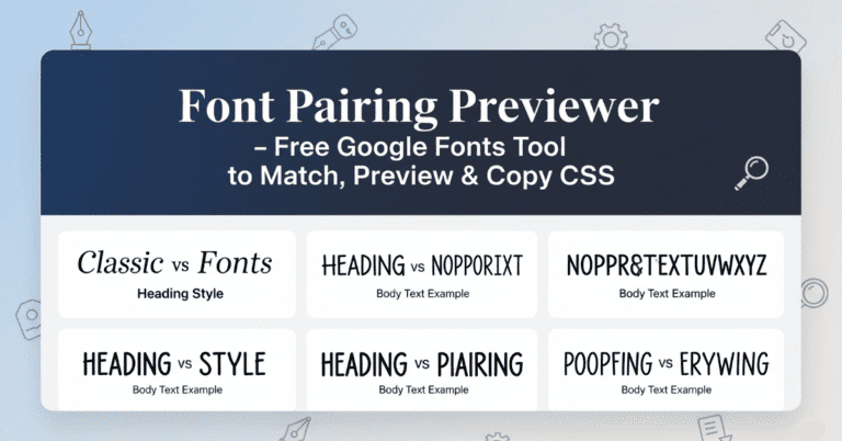 Font Pairing Previewer – Free Google Fonts Tool to Match, Preview & Copy CSS